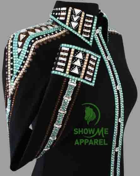 Retro Show Shirt  with Taffeta stretchable fabric. Unique Jewel pieces, with Front hidden zipper gold nail finished.   Shirt-75