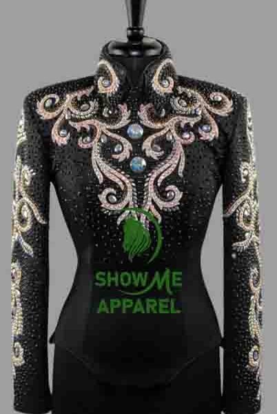 Horsemanship Jacket with Black base stretchable fabric. Use Good quality material with back hidden zipper    Jac-01