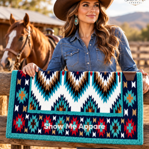 Western show Saddle pad - Saddle Blanket - Horse pad - Handmade saddle pad New Zealand Wool