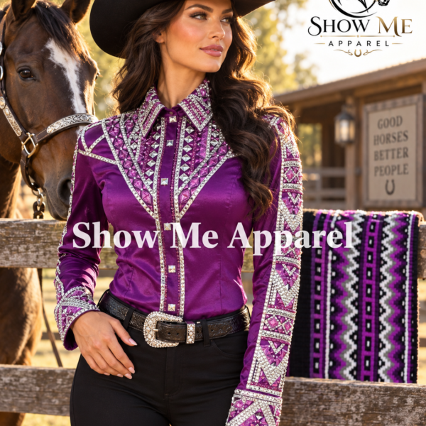 Showmanship Shirt with matching Saddle Pad Show Shirt with Matching Saddle Pad - Western show Shirt with Matching Saddle pad