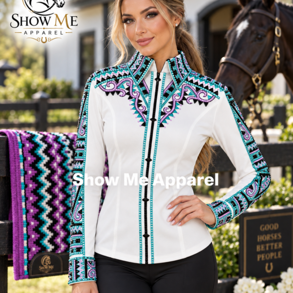 Showmanship Shirt with matching Saddle Pad Show Shirt with Matching Saddle Pad - Western show Shirt with Matching Saddle pad